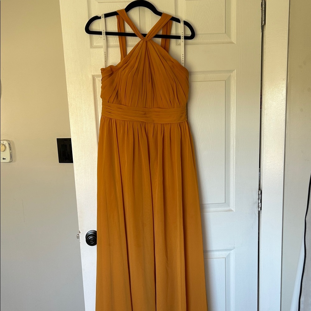 Azazie Strapless Dress in Mustard
